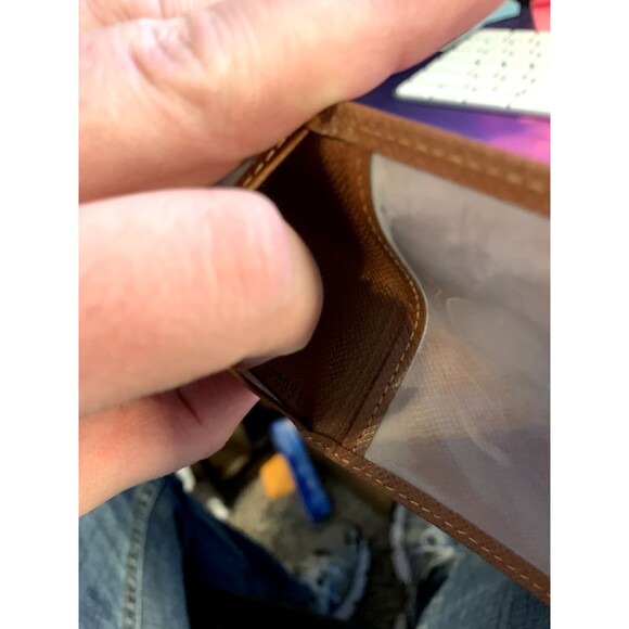 Louis Vuitton TaigaCard Holder Wallet Alezan Leather Tan Cognac Brown - Picture 6 of 7